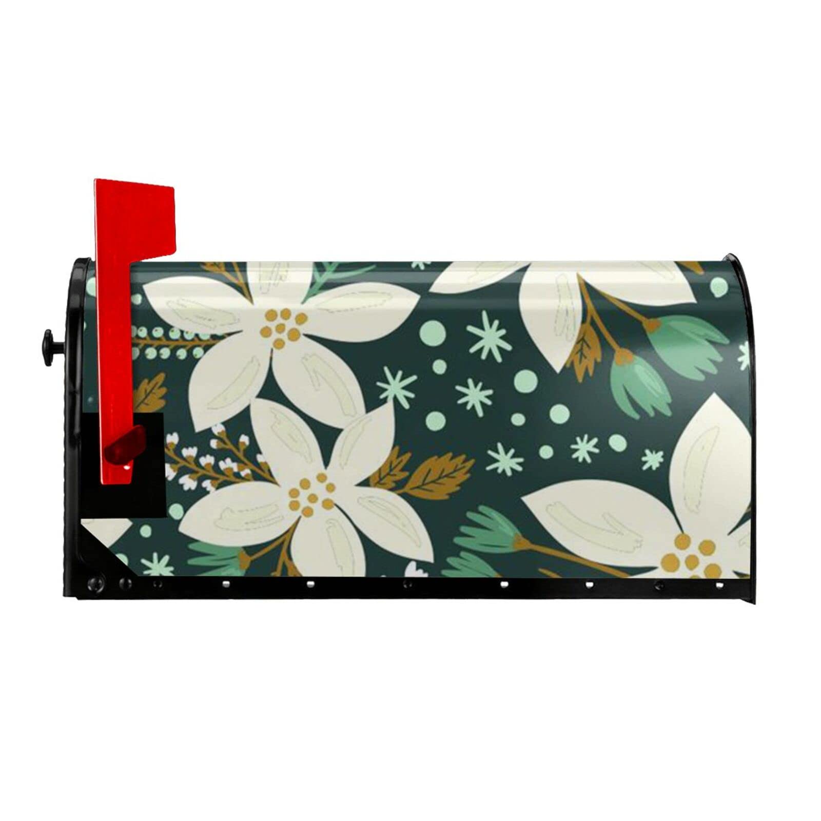 Housse de boîte aux lettres décorative à motif floral étanche pour maison et jardin