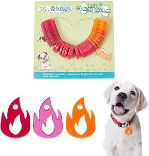 DELORIGIN 42pcs Pet ID Tag Charms, 3 Colors Transparent Flames Pet Collar Tags Acrylic Blank Dog Tags with Hole Lightweight Name Tags for Puppy Cat Rabbit Home Decoration DIY Crafts