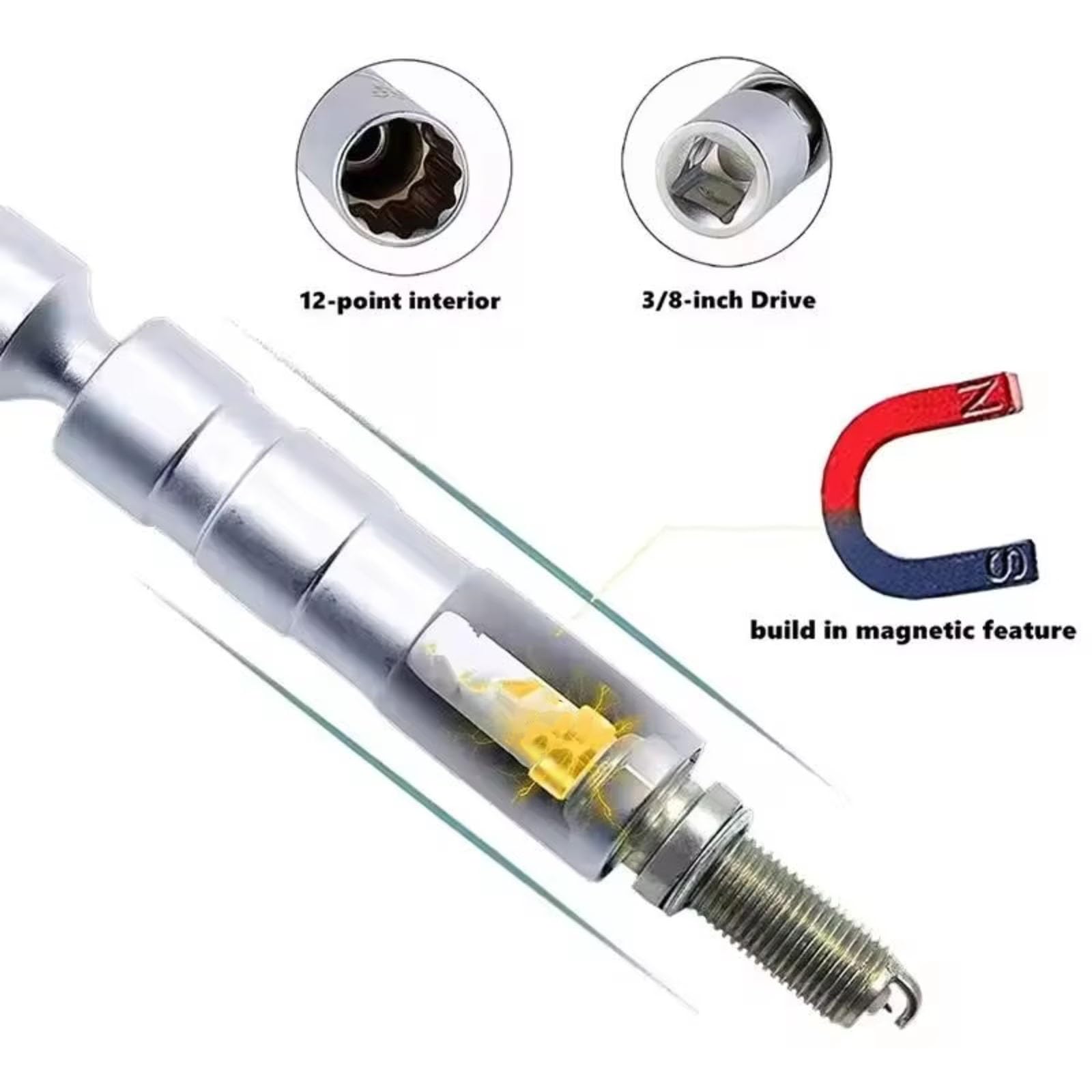 14mm 16mm Für Zündkerze Steckschlüssel Adapter Set Joint Mit Magnetische Flexible Dünne Für Wand Auto Reparatur Werkzeug Auto Zündkerzenschlüssel