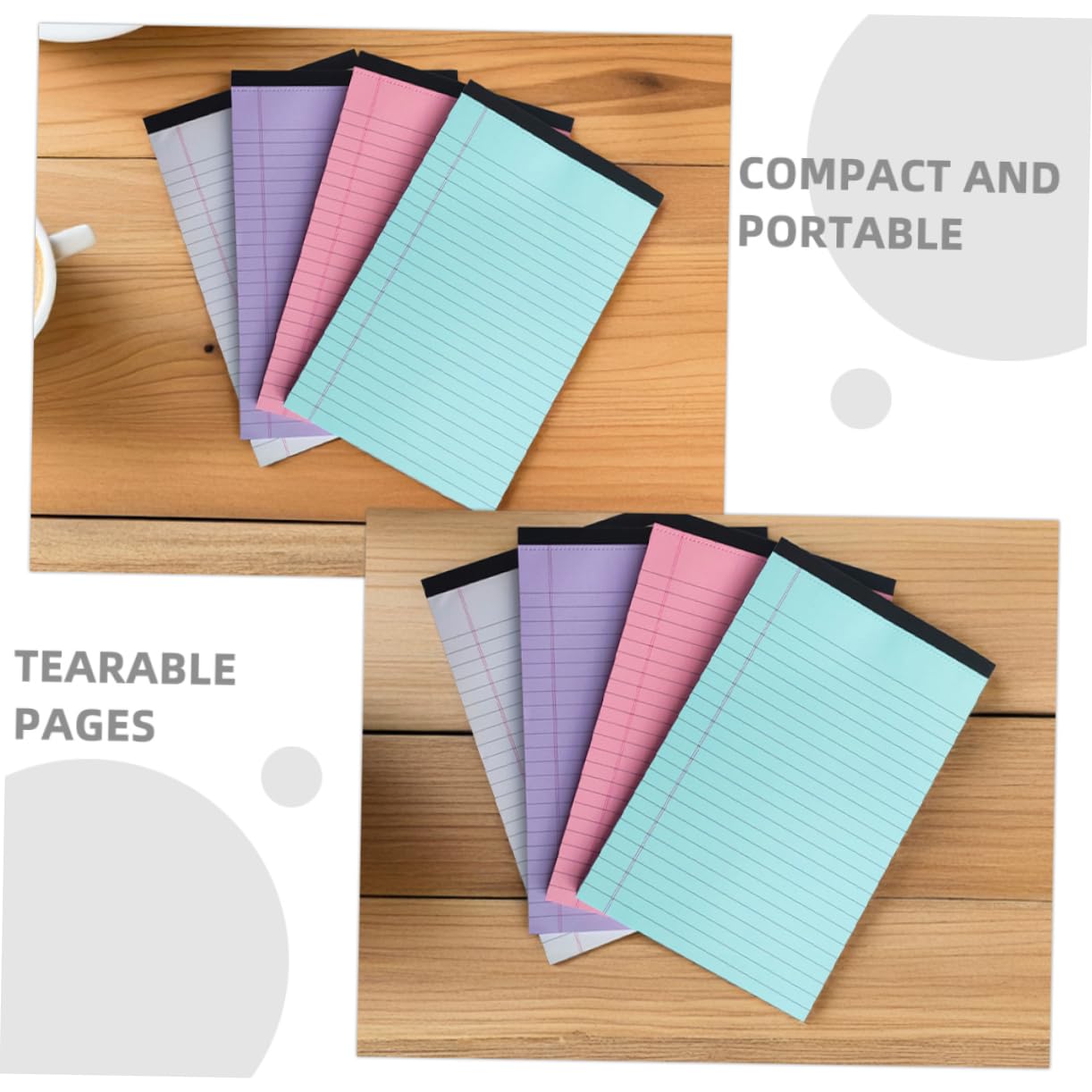 Homoyoyo 12 Stück-Packung Bunte Notizblöcke im A5-Format Liniert aus Papier zum Abreißen Glattes Schreiben für Büro und Zuhause Minimalistisches Design