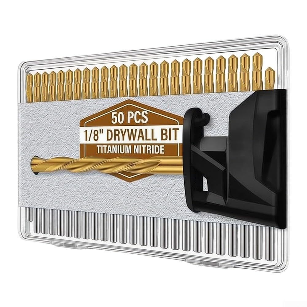 Juego 50 Brocas 1/8 Pulgada para titanio para Madera Juego 50(Golden Color)