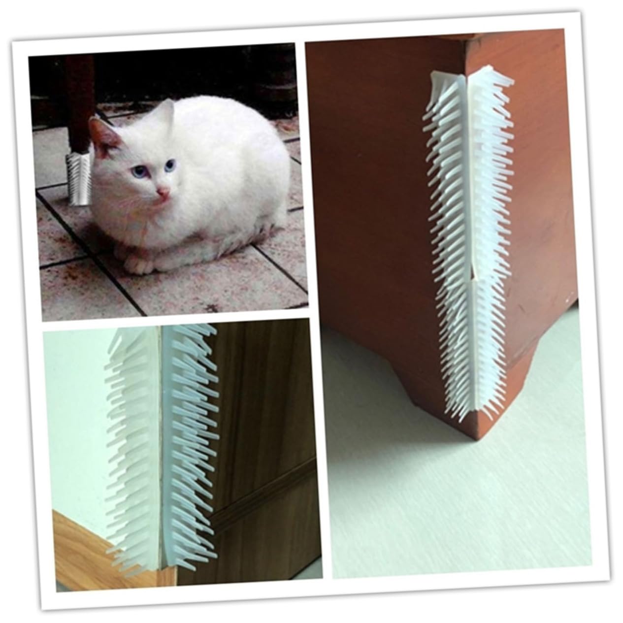 Garneck 4pcs Cat Massager Brush Scratching Rubbing Corner Grooming Cat Wall Cat Corner Massager Cats Pet Cat Remover Wall Corner Massage Comb Softer Massager for Kitten Indoor White