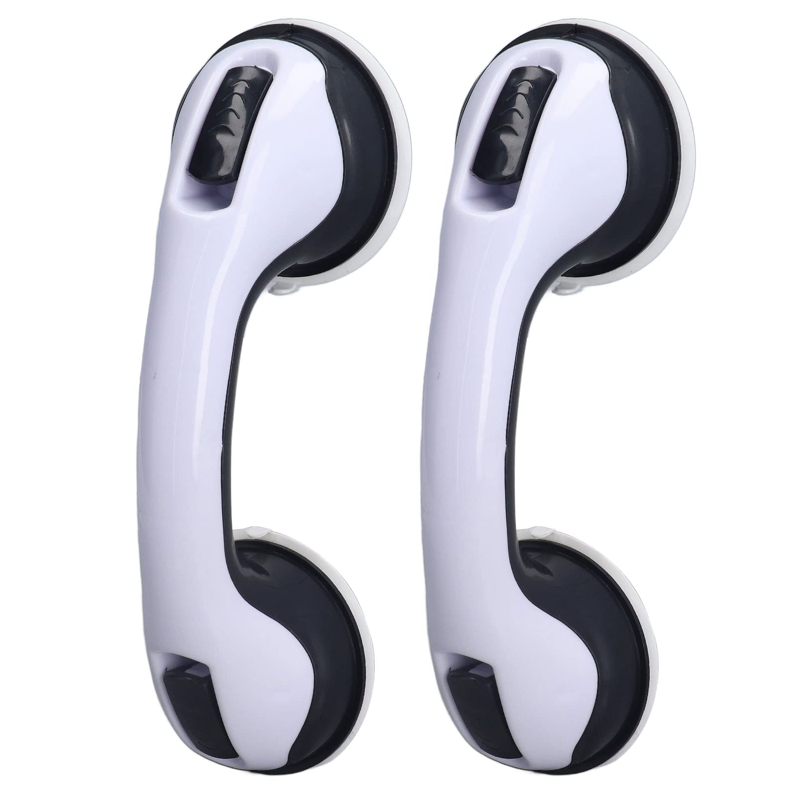 Poignée de douche stable à double verrouillage et design incurvé en plastique sans outil - 2 Pcs