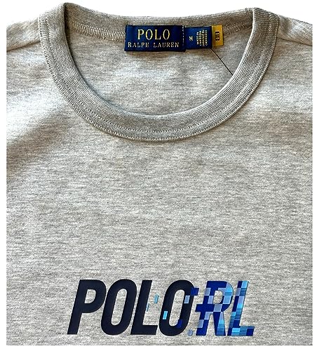 POLO RALPH LAUREN Men's Double Knit Crewneck Sweatshirt Digi Font POLO RL Logo2