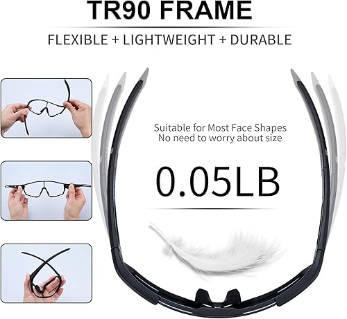 Miniatura 5 de Polarized Sport Sunglasses for Men Women Cycling Glasses 1or 5 Lens Youth Baseball Sunglasses for Fishing Running