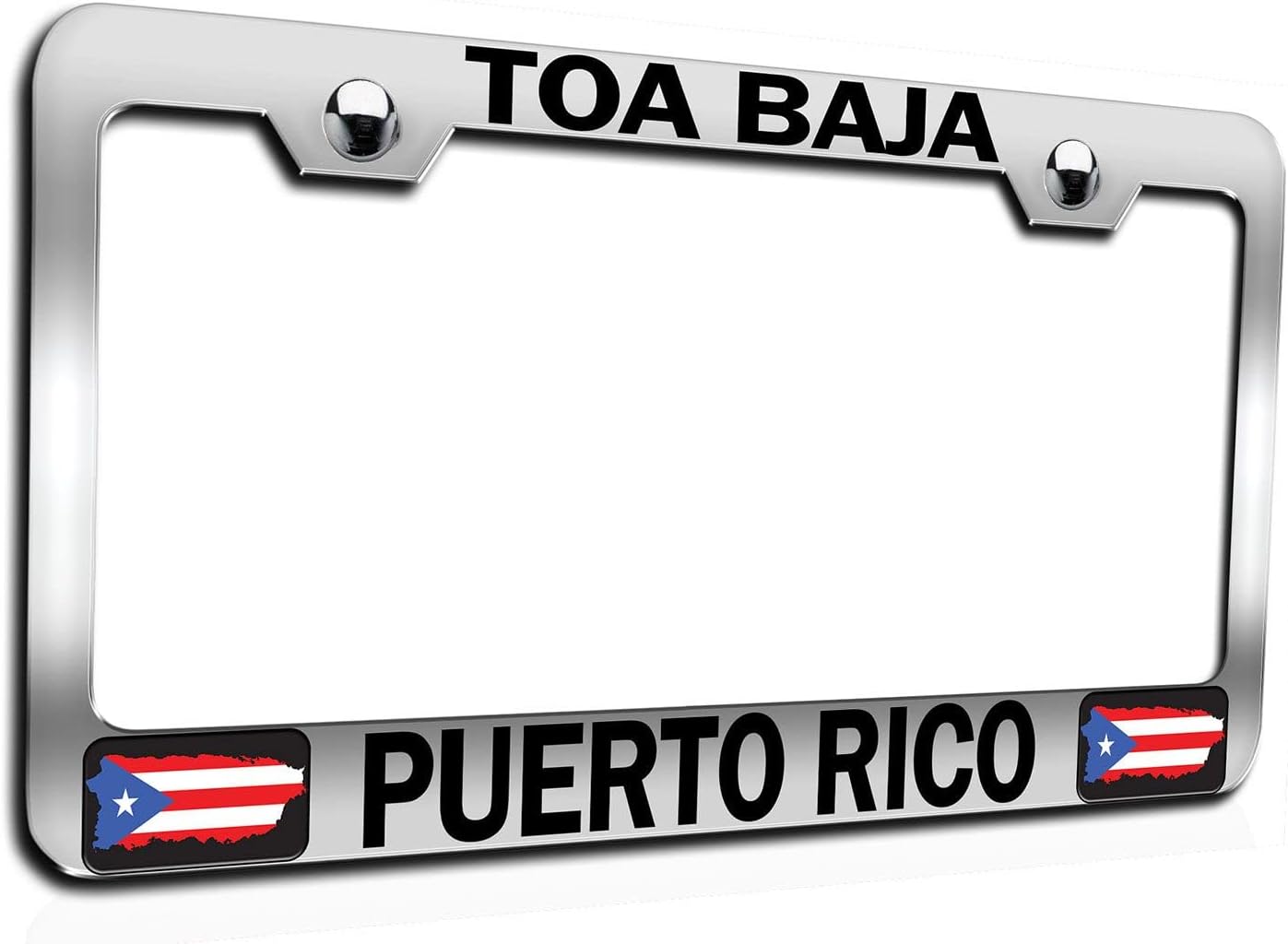 Makoroni - TOA Baja Puerto RICO! Puerto Rico Rican Chrome Metal License Plate Frame Tag Holder, #m70