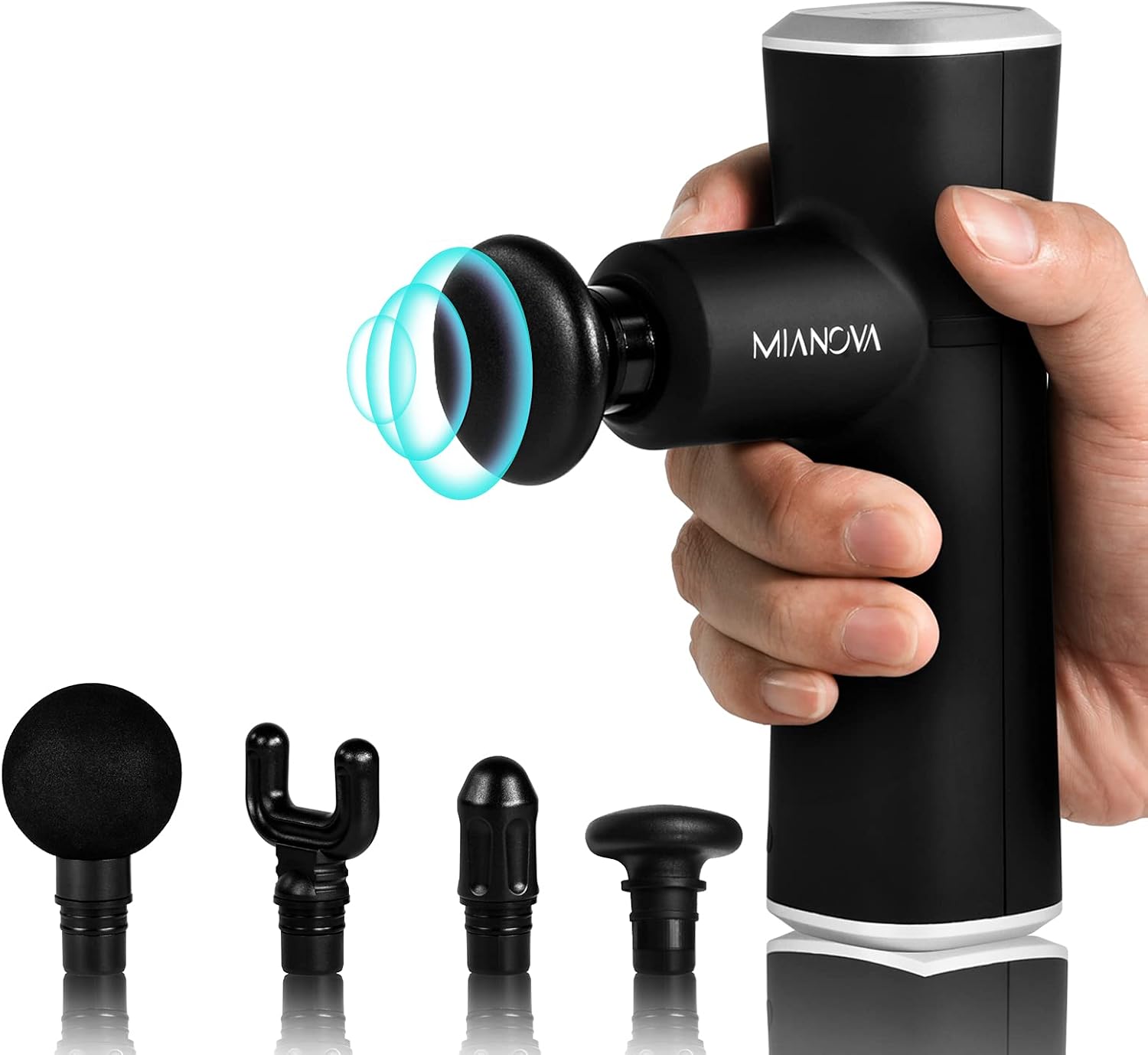 UD Mianova Mini Massage Gun, 4 Speed Handheld Percussion Massage,Deep Tissue Muscle Massager for Athletes High-Intensity Vibration-2000mAh-Include 4 Heads,Type-C Charging Cable,2021 Upgraded Version