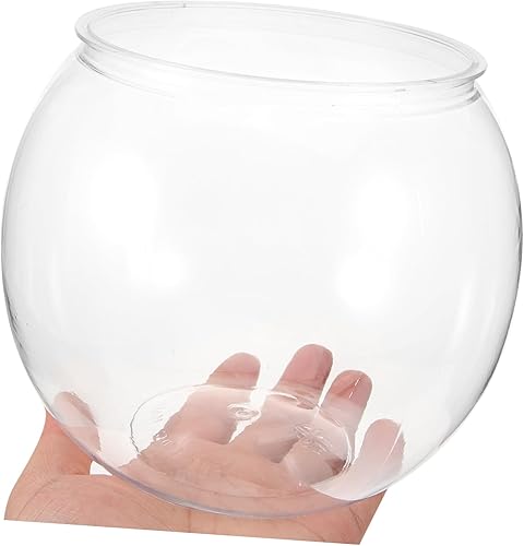 Miniatura 7 de Tanque de peces redondo transparente Jarrón hidropónico de plástico pequeño tanque de peces tanque de terrario Betta Fish Bowl Plantador de terrario