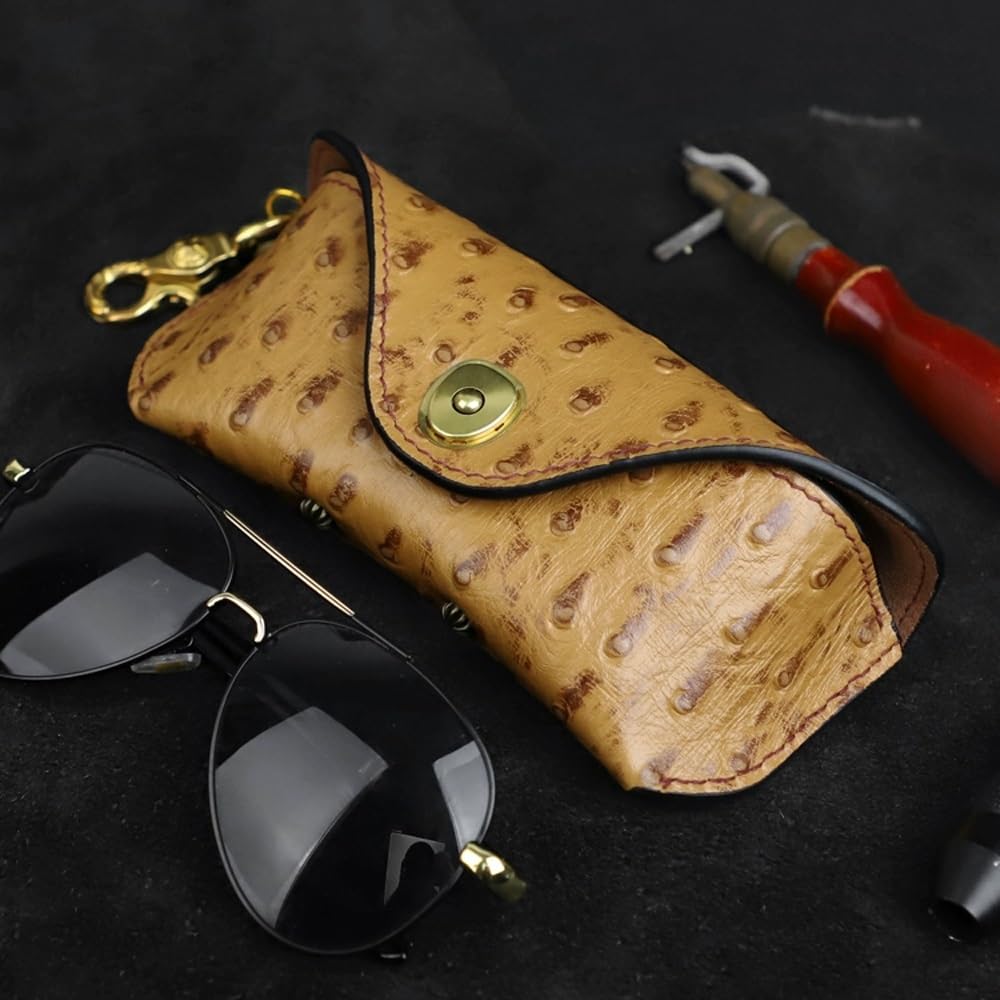 Skórzane etui na okulary, retro minimalistyczny, ręcznie robiony uchwyt na okulary przeciwsłoneczne, etui na okulary do czytania, przenośne etui na okulary przeciwsłoneczne Smukłe etui dla kobiet i mę