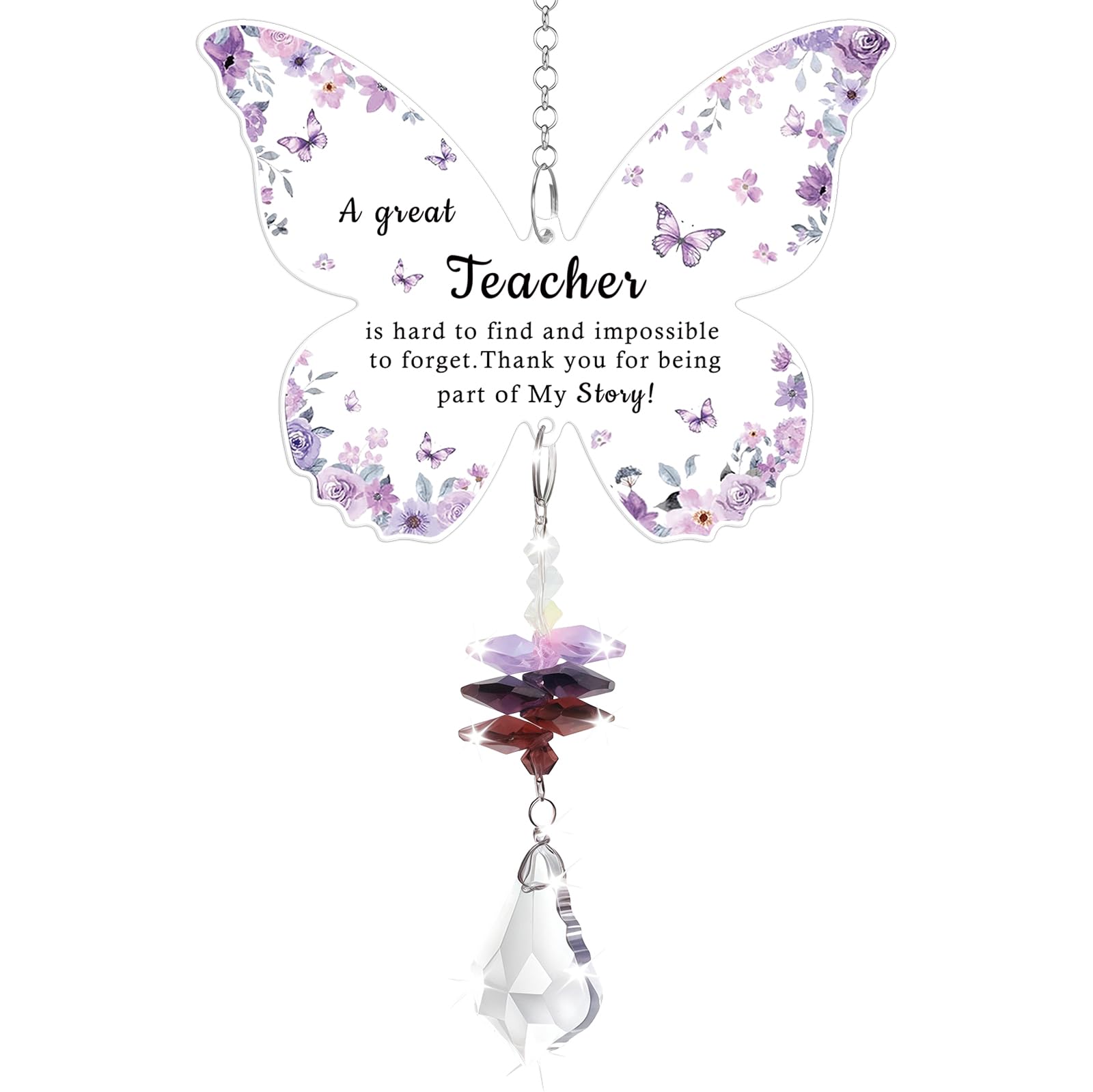 Thank You Teacher Gifts for Women, Butterfly Crystal Suncatcher, Gifts For Teachers, Best Teacher Gifts, Gift for Teacher End of The Year, Appreciation Gift, Christmas Birthday Graduation