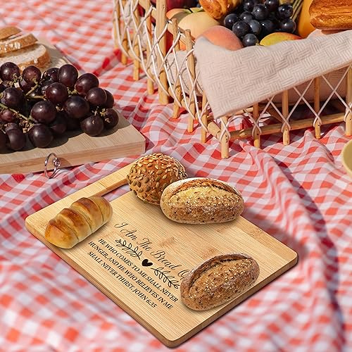 Tabla de cortar de bambú rectangular con asa miniatura 3