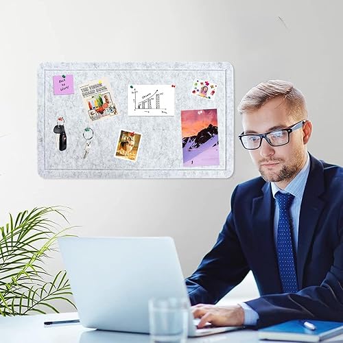 Miniatura 42 de Vuzvuv Barra de corcho negro de 16 x 12 pulgadas con 20 pasadores, tiras autoadhesivas para tablón de anuncios que no dañan la pared, tablero