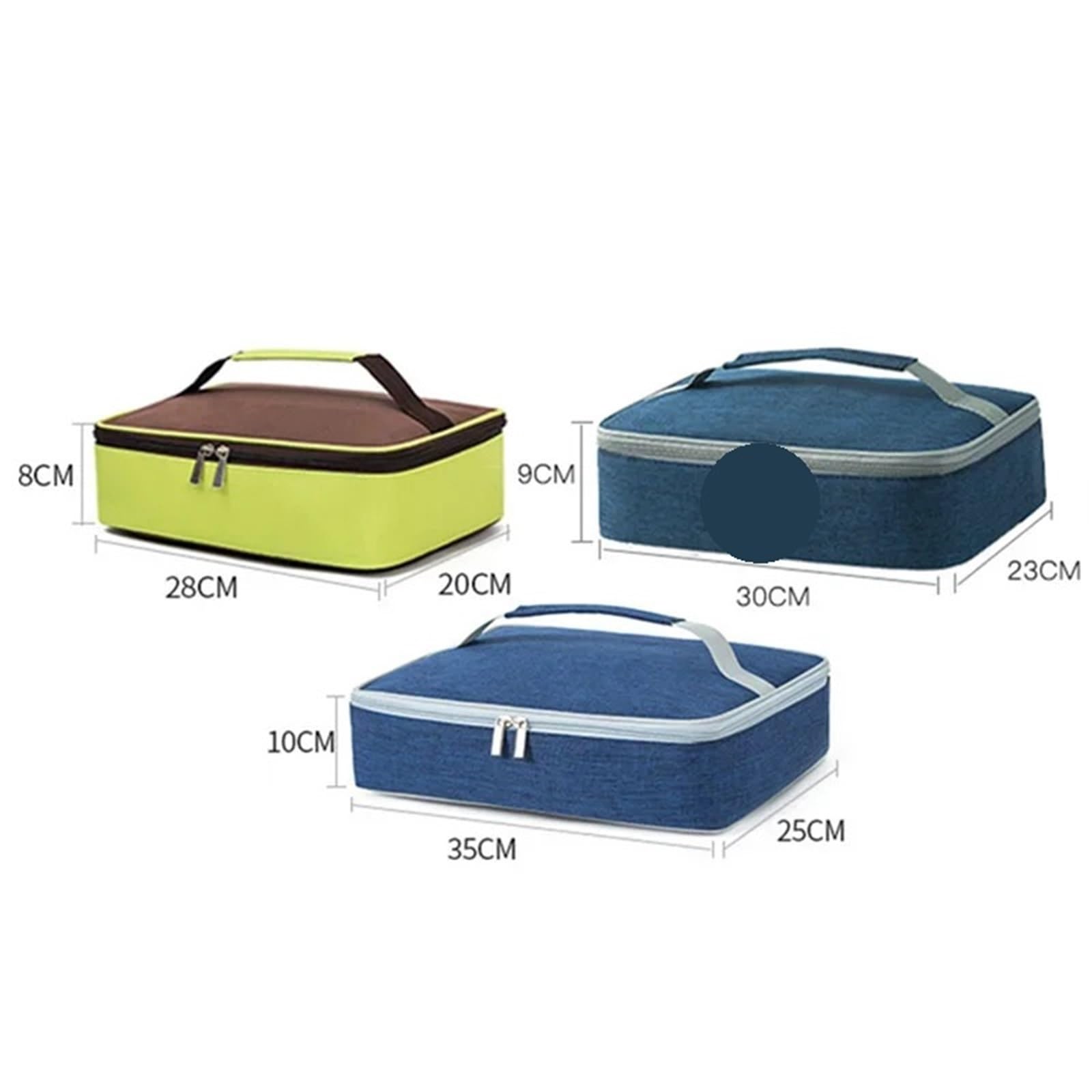 Bolsa térmica cuadrada for almuerzo, bolsa portátil for comida de Picnic, refrigerador aislado, caja Bento, 2 uds