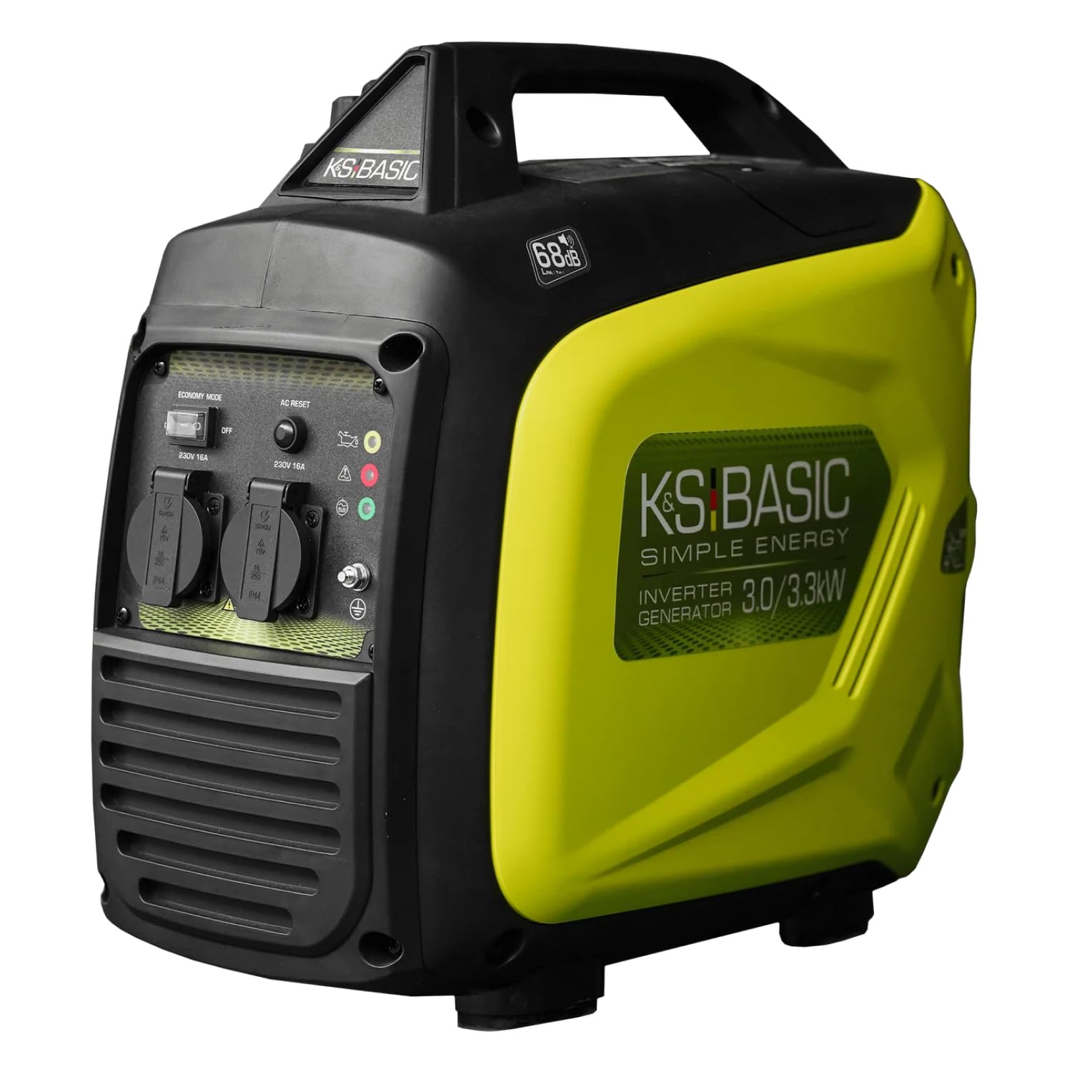 K&S BASIC KSB 33i S Inverter-Benzingenerator 3,3kW, stromerzeuger Inverter hat stabile Ausgangsspannung,schallgedämmten Gehäuse, Benzin notstromaggregat mit 100% Kupferwicklung,generator Inverter