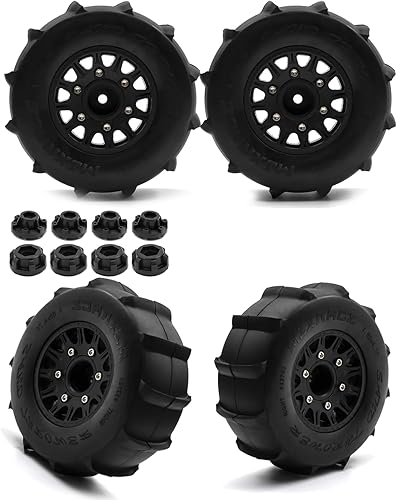 Ruedas y neumáticos hexagonales RC de 0.472 in/0.551 in para 1/10 Slash 2WD 4×4 4wd, Arrm a Senton Axia1 Red cat Rc 4wd Hex desmontables neumáticos