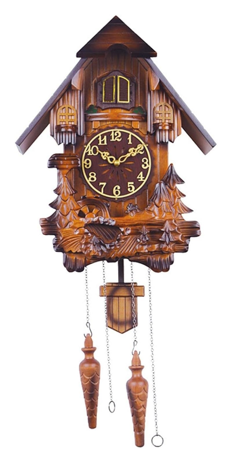 DARZYS Cuckoo Clock, Cuckoo Wall Clock, Wall Clock, Solid Wood Wall Clock Hanging Clock Home Decor Digital Wall Clock Pendulum Clock