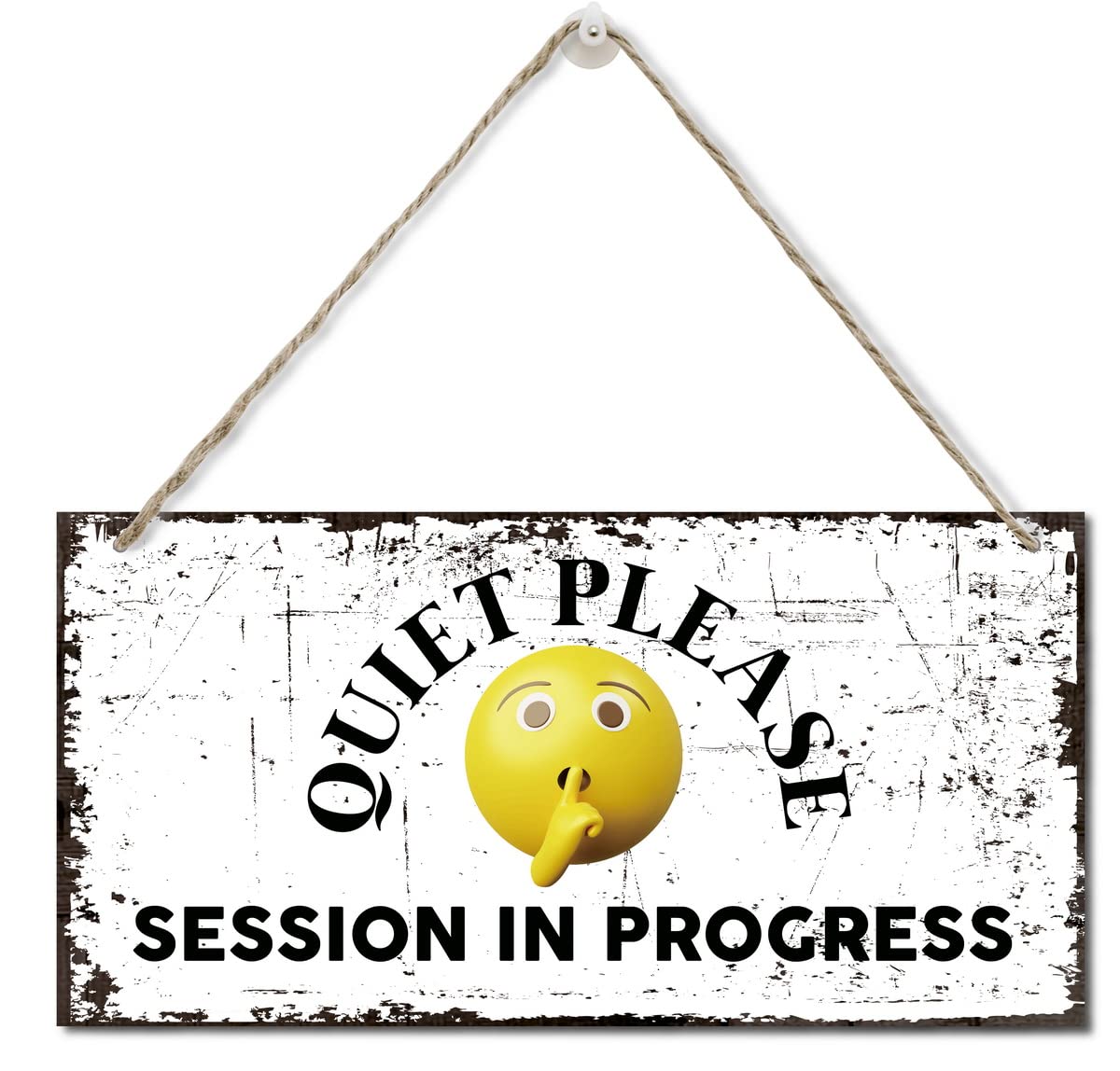 Quiet Please Session in Progress Sign, Printed Wood Plaque Sign, Hanging Door Sign for Office, Salon, or Commercial Use, Decorative Wood Sign Office Decor, Home Office Decor Wall Art Sign 12" x 6"