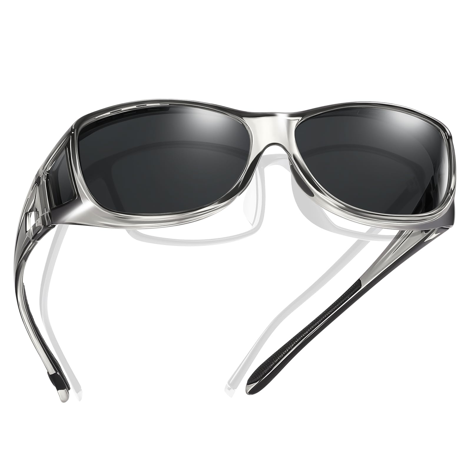 TINHAO Fit Over Glasses Wrap Around Sunglasses for Men Cycling Driving Fishing Polarized 100% UV Protection