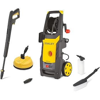 Stanley SXPW24BX Cold Water Outdoor Home Car Pressure Washer with Surface Cleaner and Fixed Brush Max Pressure 170 Bar Max Fl