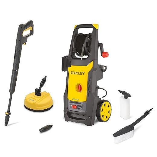 Stanley Hidrolimpiadora SXPW19BX | Alta Presión | para Automóviles Y Superficies Externas | con Limpiadora de Superficies y Cepillo Fijo | Presión máx. 150 Bar | Caudal máx. 440 l/h | Consumo 1900 W