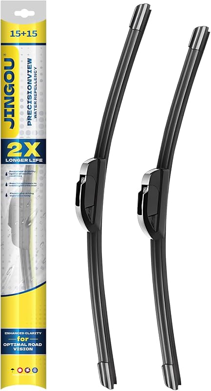 Palhetas do limpador de para-brisa dianteiro JINGOU 15" + 15" para Jeep Wrangler – Par