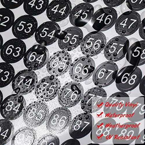 25 Sheets 1 to 100 Vinyl Consecutive Number Stickers 0.4 Inch Small Self-Adhesive Number Labels Waterproof Inventory Stickers Decal for Indoor, Outdoor, Storage, Classification, Boxes and Lockers