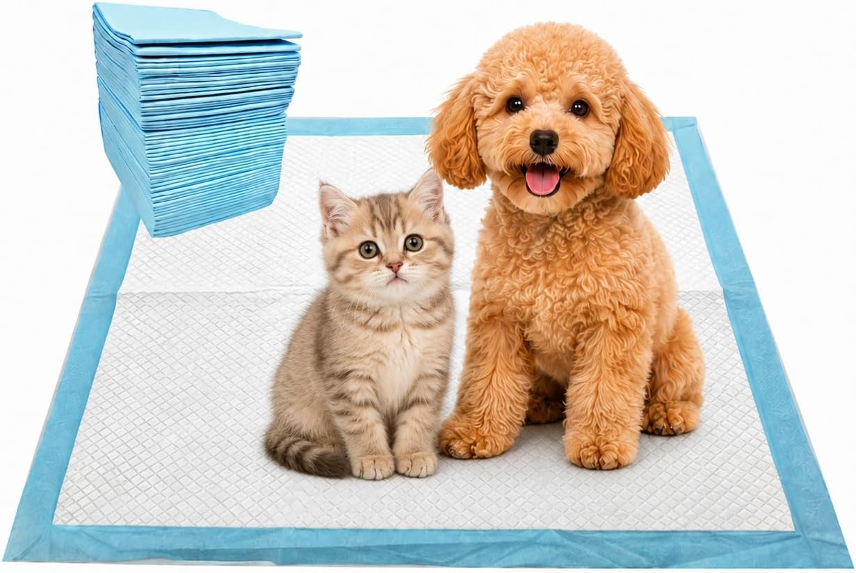 Puppy Pee Pads, 22 x 22 Inch Leak-Proof Pet Potty Training Pads for Dogs, Quick Absorb 6-Layer Design, Ideal for Puppies, Cats, Rabbits, and Guinea Pigs (Blue-50 Count)