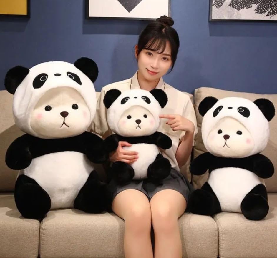 Image of Storescent Half Hooded Panda Plush Soft Toy | Adorable Animal Stuffed Toy for Kids | Home Decor for Boys & Girls | Soft & Huggable Plush Teddy Bear 50cm