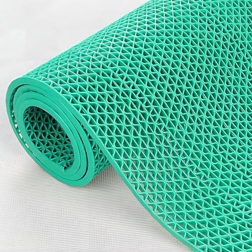 Alfombra impermeable antideslizante para suelo de garaje, rollo de goma para uso en interiores y exteriores, insonorizable, ideal para drenaje y eliminación de barro (verde, 120 x 500 x 0,5 cm)