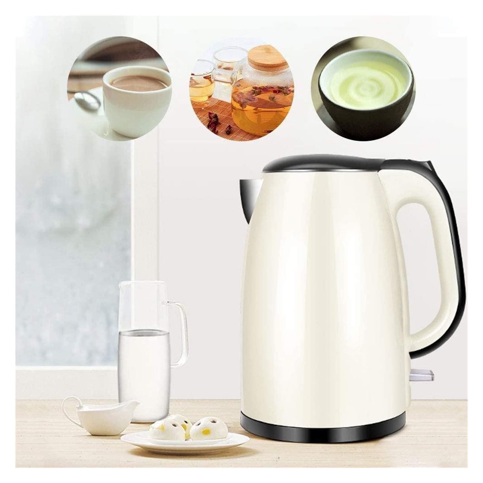 SOVORM Hervidor eléctrico de café de preparación rápida, hervidor de Agua con Silbato, autoapagado, autoprotección en seco antiquemaduras, Termo de Temperatura Constante The New