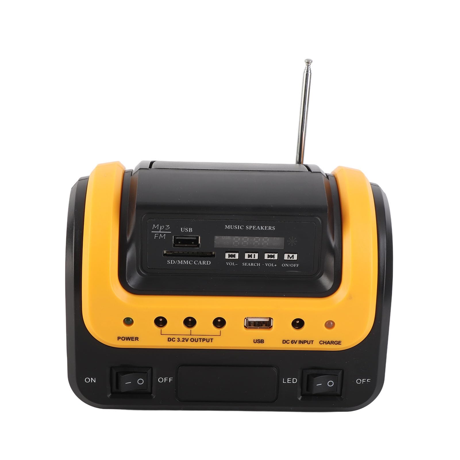lyrlody Generatore di Energia Solare Portatile Power Station 5000mAh Batteria Ricaricabile Display LED Digitale Radio MP3 Uscita USB con Pannello Solare per Campeggio Emergenza