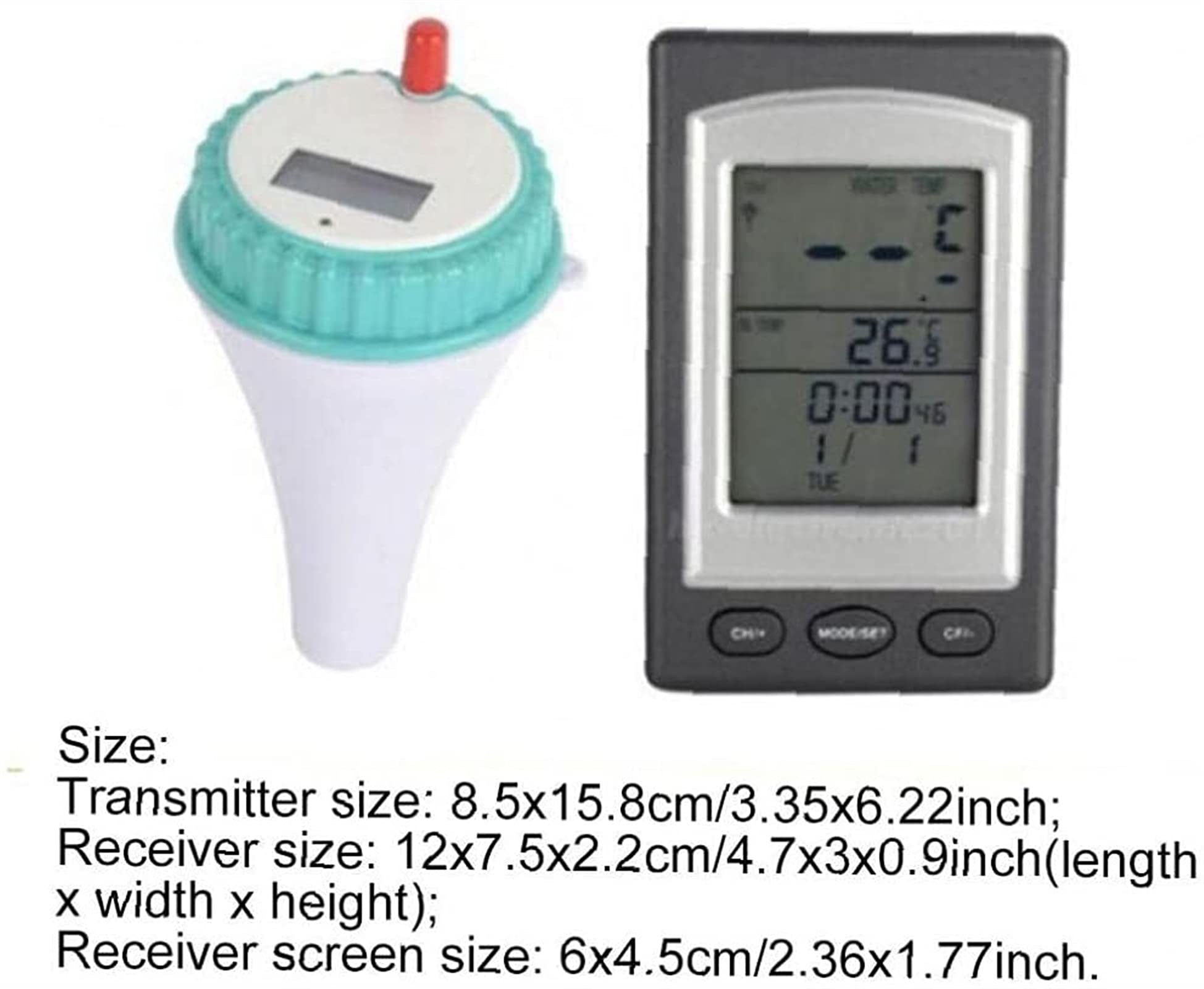 Termometr basenowy Bezprzewodowy zdalny cyfrowy wskaźnik temperatury wody z wyświetlaczem LCD do basenu Wanna Wanna