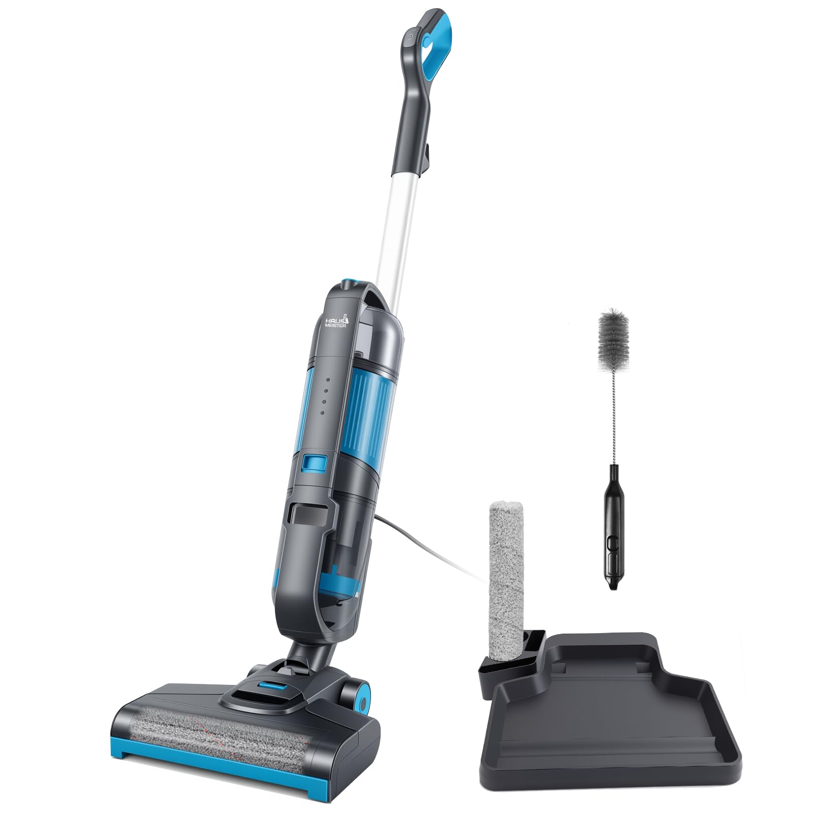 Hausmeister Hydroflex Max Self-Cleaning Vacuum Mop, All in One Wet and Dry Vac Combo for Hard Floors & Low-Pile Rugs, Pet Hair Pickup, Ergonomic Lightweight Design