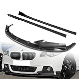 HK5 10pcs Combo Front Bumper Body Kit Lip + Side Skirt Extensions Diffuser Compatible with 2011-2016 BMW F10 528i 530i M-Sport Bumper Only (Painted Carbon)