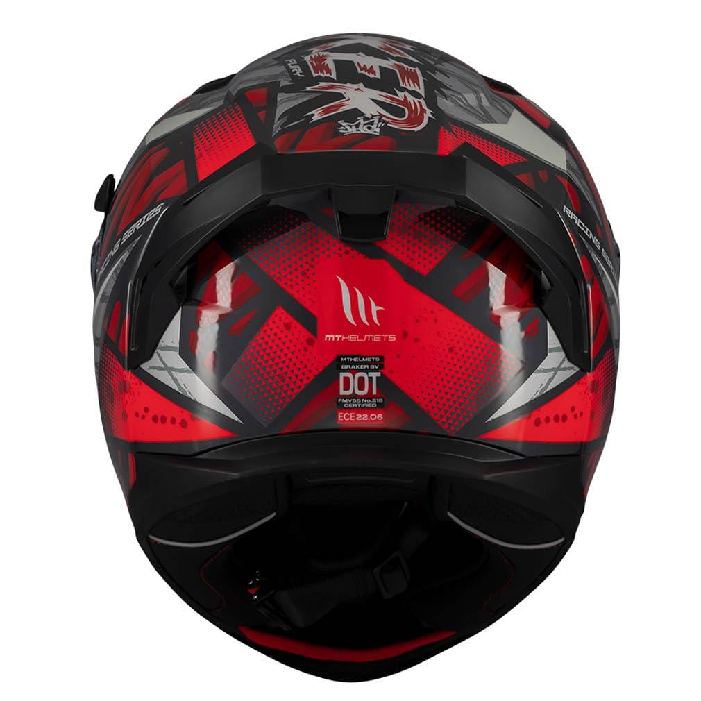 MT Helmets Braker SV Designed Fury C5 Brillo - Casco de Moto Integral con Visor Solar, para Hombre y Mujer, Homologado ECE 22.06