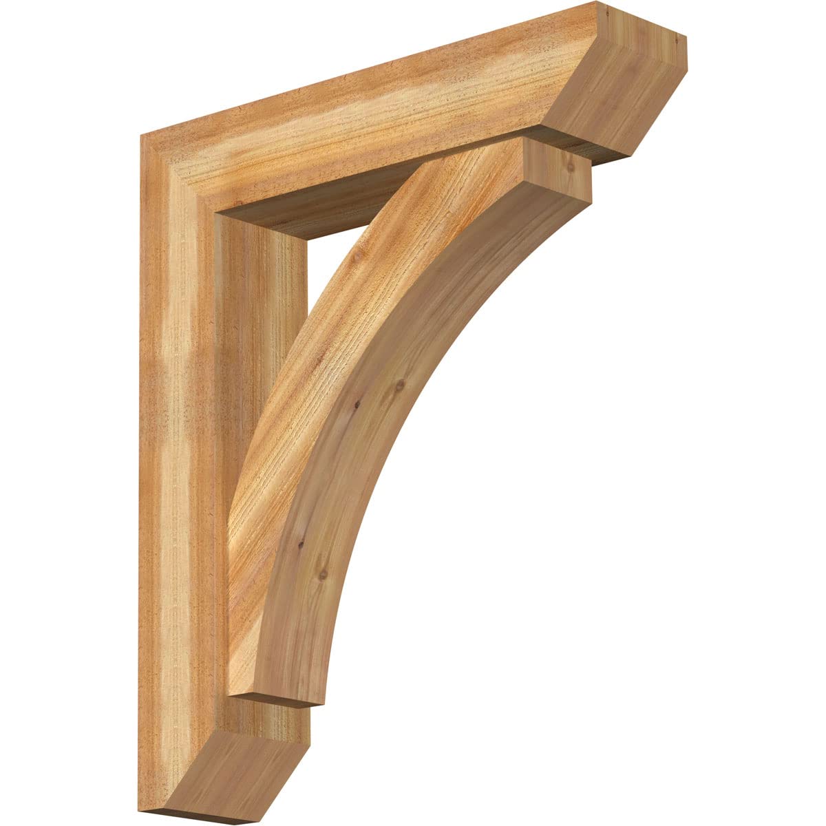 8" W x 34" D x 40" H Thorton Slat Rough Sawn Bracket w/Offset Brace, Western Red Cedar
