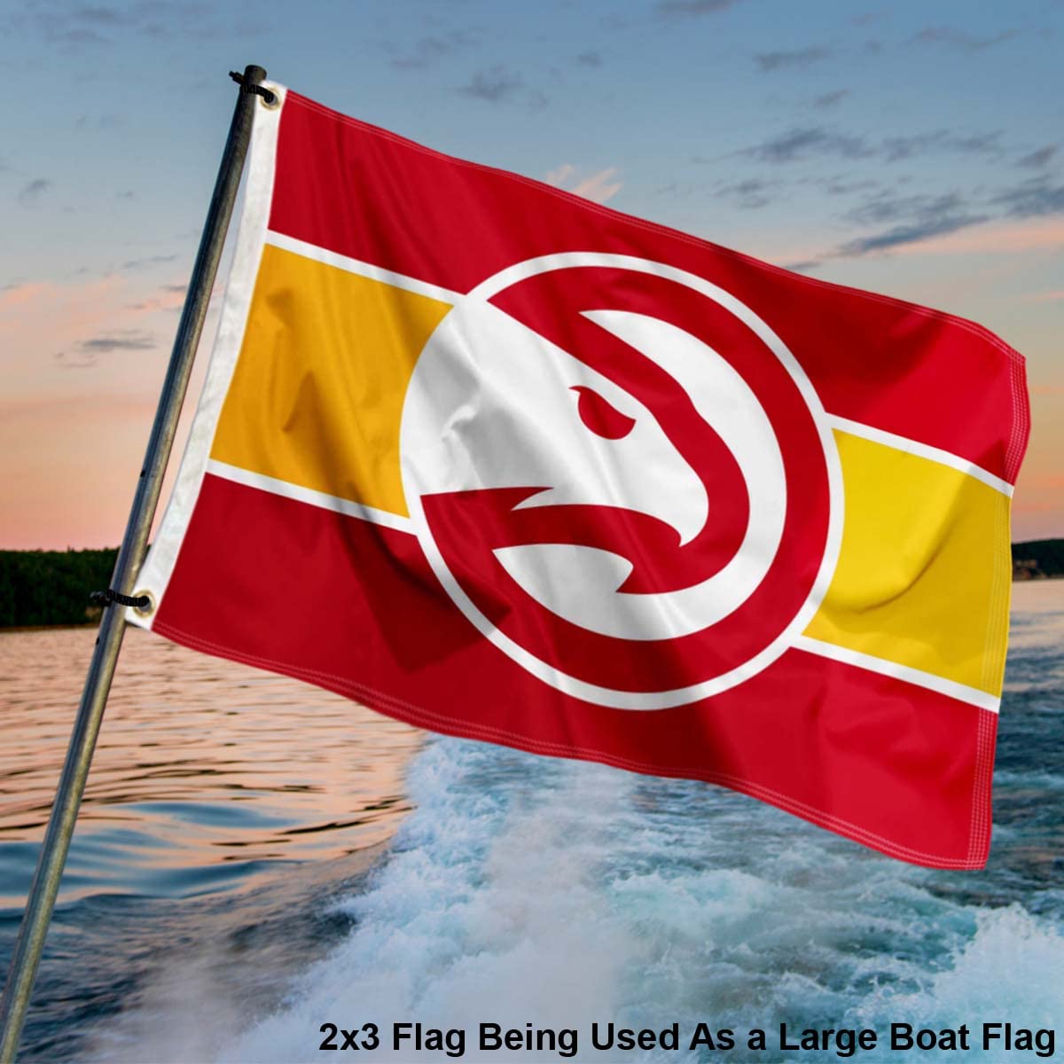 WinCraft Atlanta Hawks 2x3 Foot Banner Flag - Polyester, Double-Sided, Officially Licensed - View #2