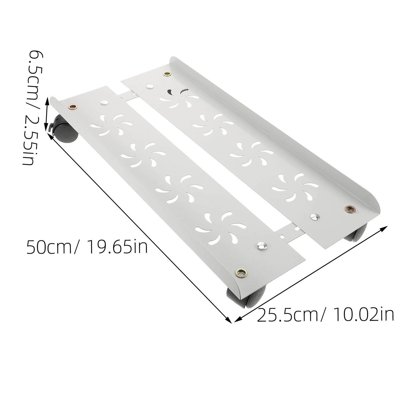PartyKindom Soporte de Computadora, Soporte de Torre para PC Ruedas, Acero al Carbono, Blanco, Frenos, para Torre de Ordenador, para Escritorio y Hogar