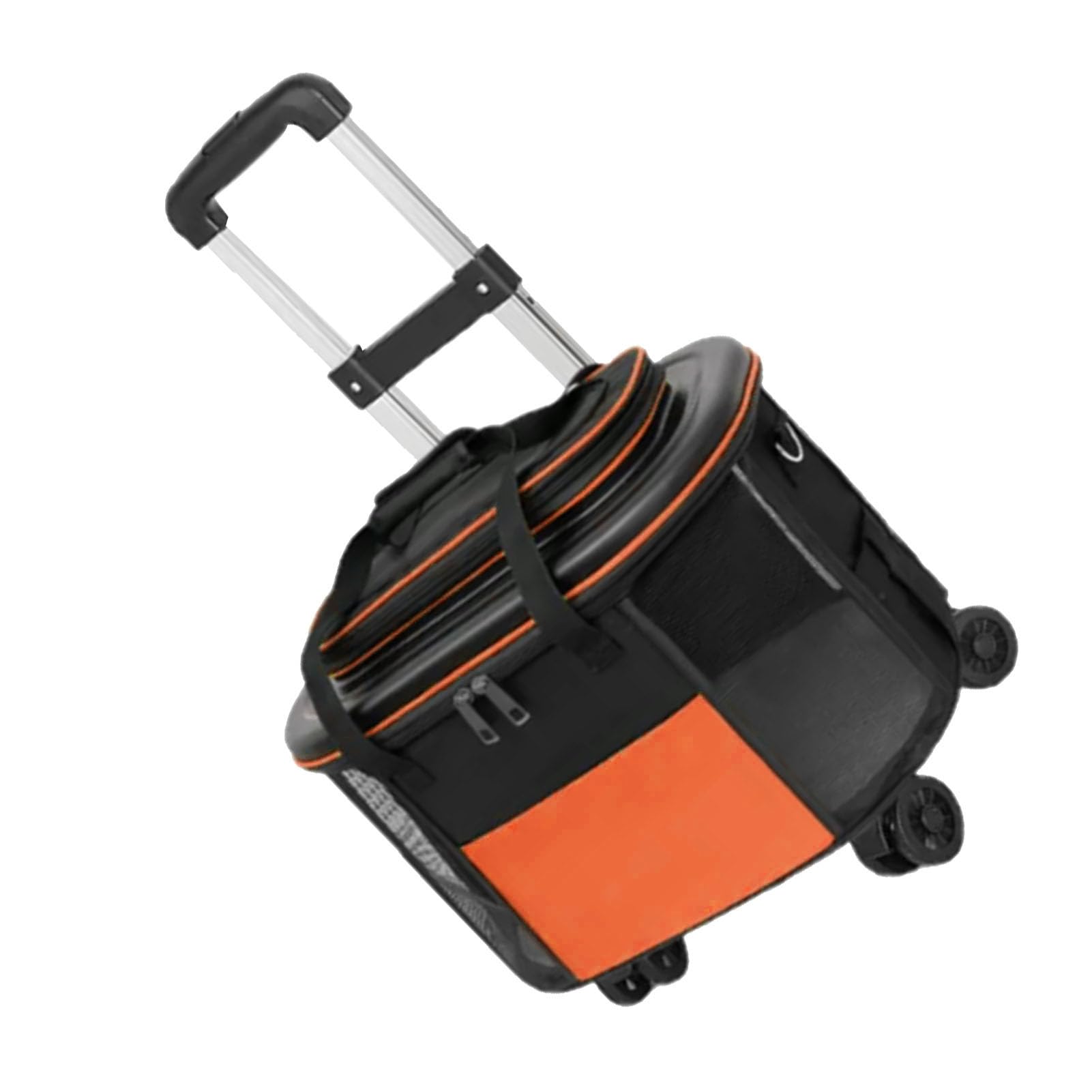 Alomejor Transportín con Ruedas para Mascotas, Resistente y Transpirable, con Ruedas para Viaje, Maleta de Tela Oxford para Perros y Gatos (Orange)
