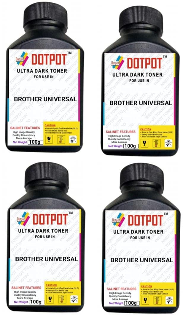 Dotpot TN2025 Toner Powder for USE in Brother HL-2030/2035 / 2040 /7225N / 7240/7420 / 7820, Xerox Docuprint 203A / 204A Printers Pack of 4