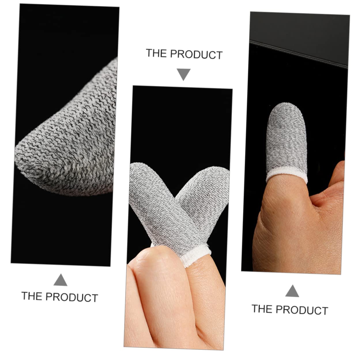 TOVINANNA 10 Pack Game Prop Finger Sleeves Breathable Anti-Sweat Elastic Fit Finger Protectors for Sports (Black)