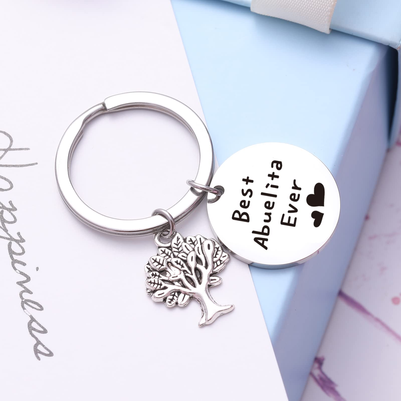 RSZOTW Abuelita Gifts Abuela Gifts Grandma Keychain Best Abuelita Ever Jewelry For Mimi Granny Grandmother Keychain Mother's Day Gift