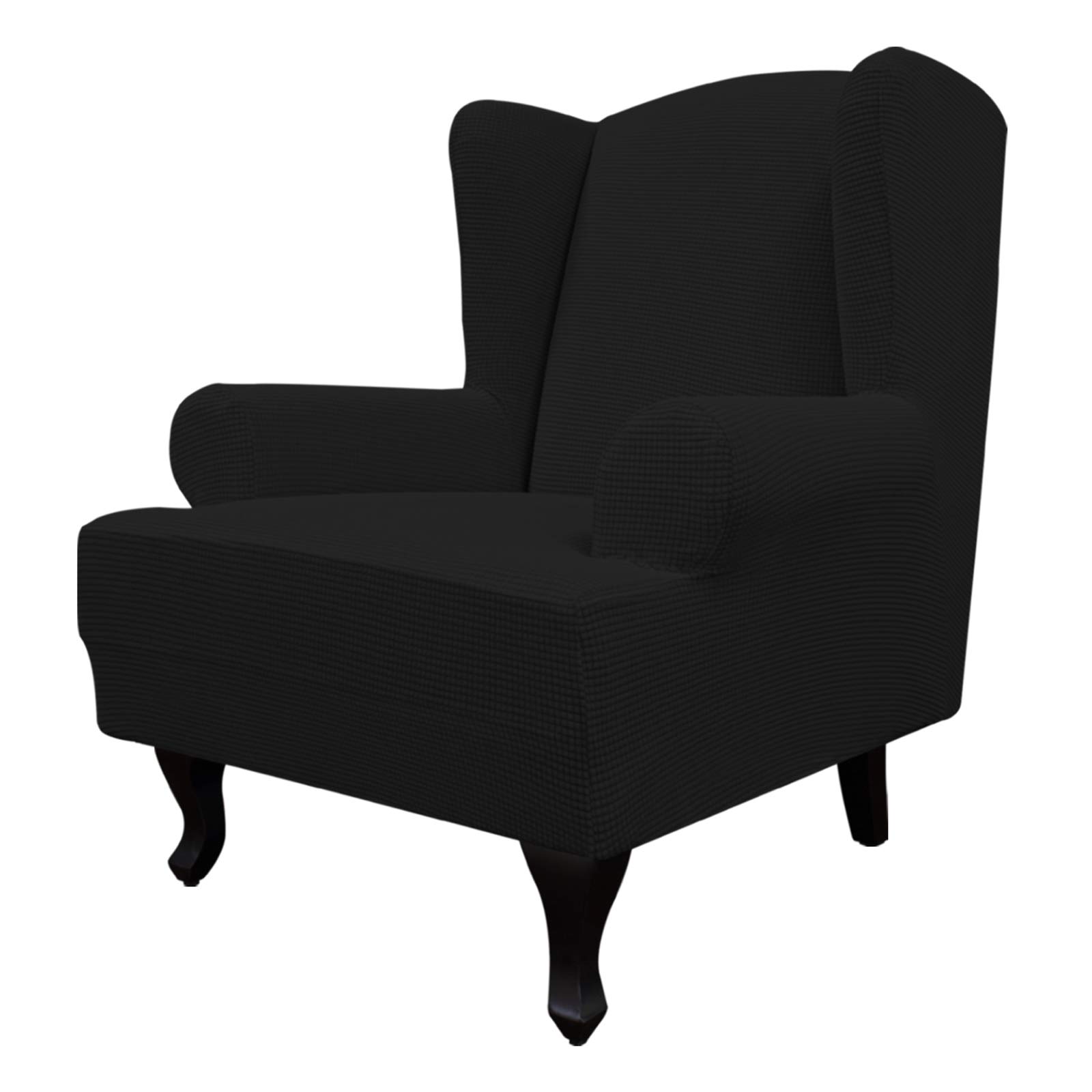 Easy-Going Stretch Large Wingback Chair Sofa Slipcover Black