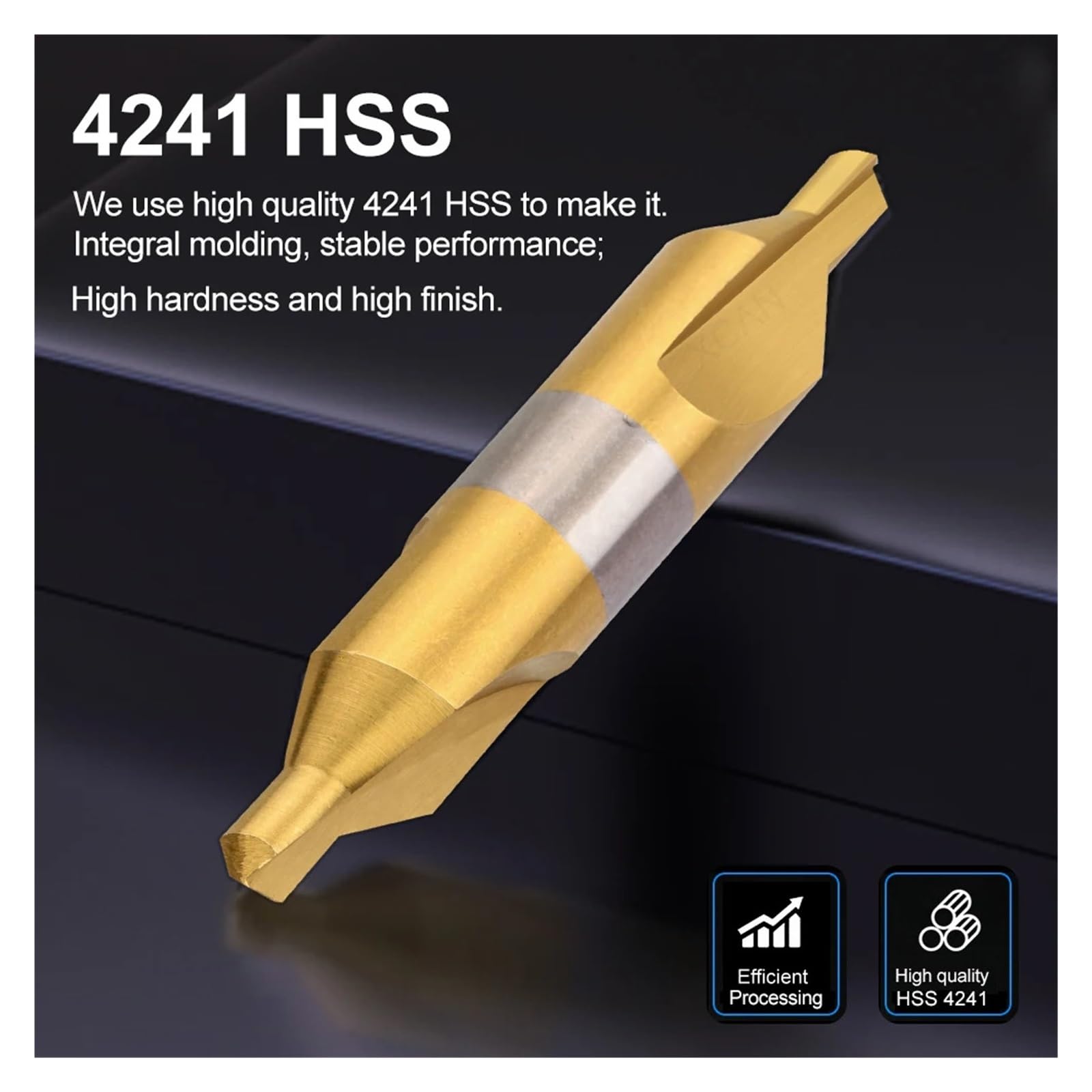 Centro Brocas HSS Broca central HSS, 1,0-6,0mm, avellanadores de 60 grados, taladro de centrado de Metal en ángulo for torno metalúrgico(6pcs 1.0-5.0mm)