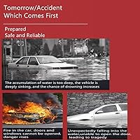 Vista 2 de HHXS Paquete de 2 Martillo de Seguridad para Automóvil Herramienta de Escape de Emergencia Rompedor de Ventana de Un Segundo Cortador de Cinturón