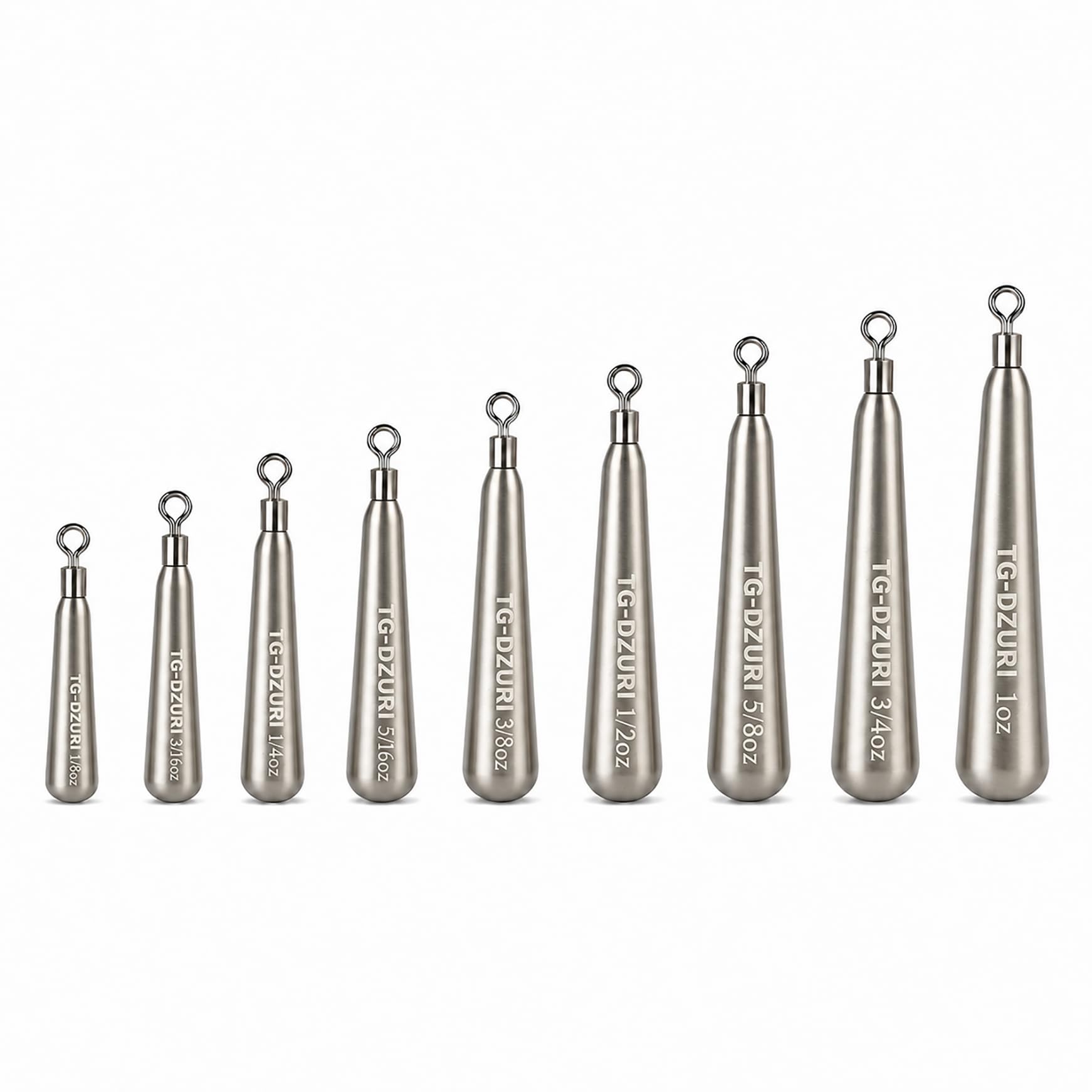 Pesi a goccia in tungsteno per pesca alla spigola, per pesca al tungsteno, con occhiello rotondo, sottile, ad alta sensibilità, dimensioni stampate, 3 colori, 3,5 g a 28,3 g