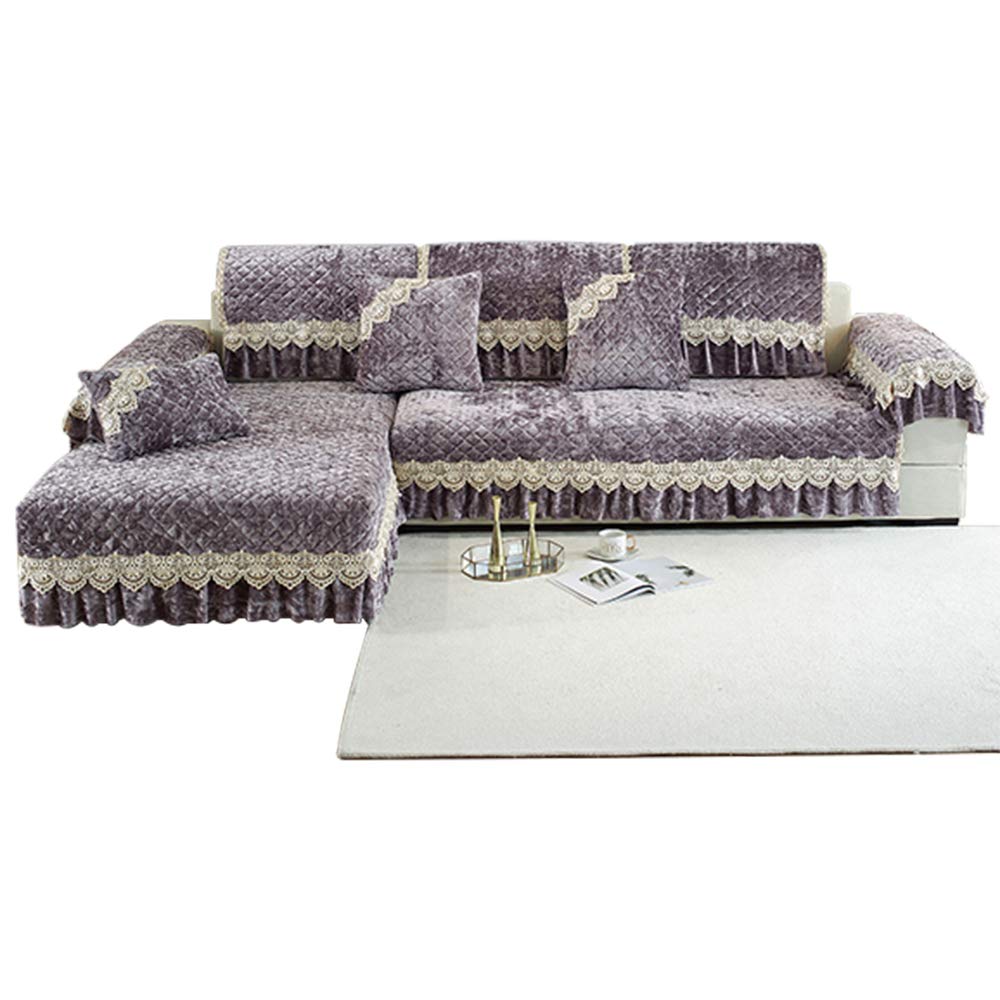 Short Plush Sofa Cover,Winter Thickness Slip Plush Sofa Cover,All-including Universal Cover Universal Four Seasons Fabric