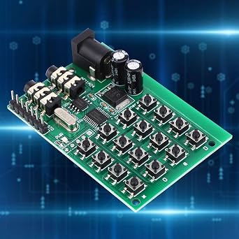AE11A04 DTMF Module Audio Generator Board, 5-24VDC, Voice Encode Transmitter, MCU Interface, 2.48x1.57x0.51in, with 3.5mm Audio Jack