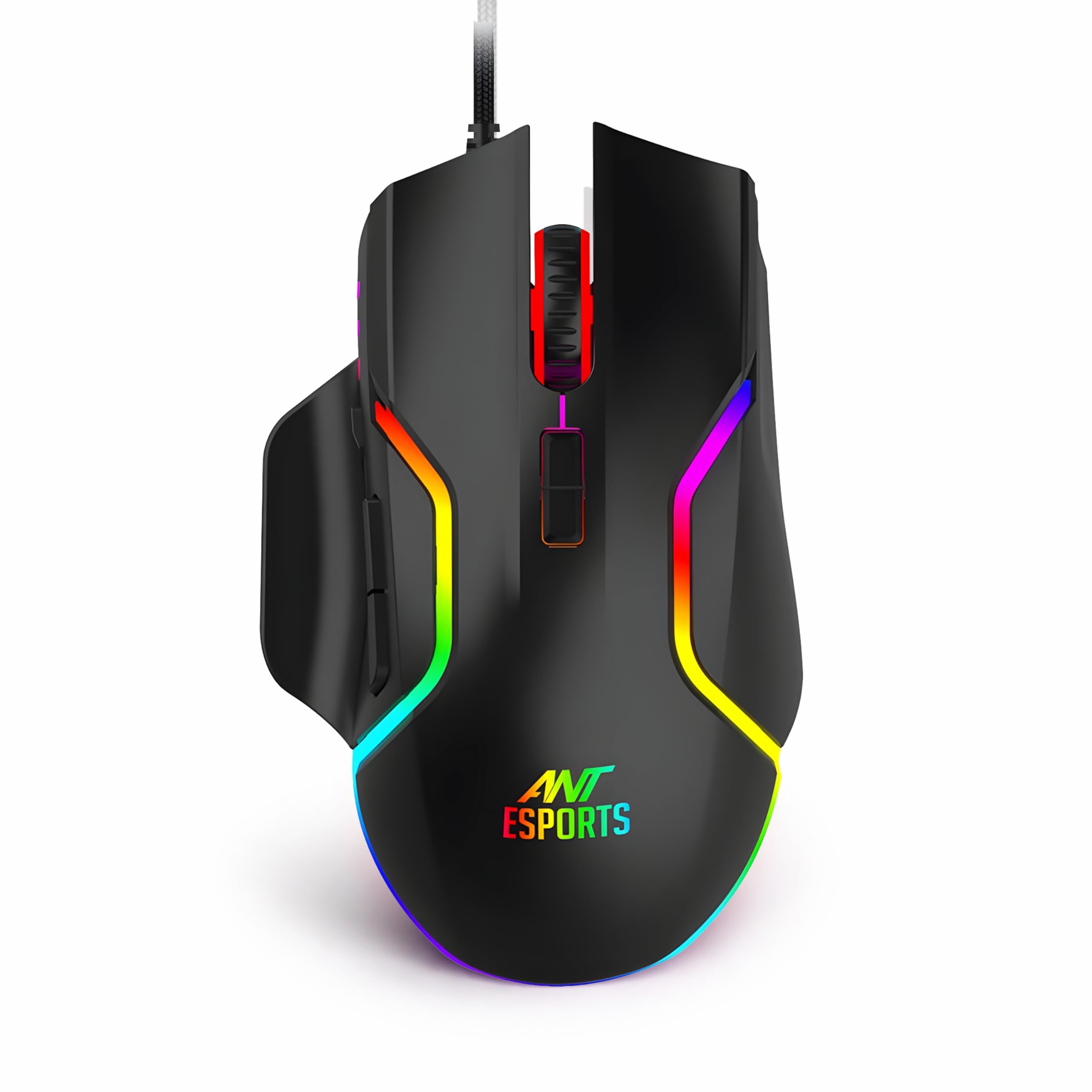 Ant Esports GM320 RGB Optical Wired Gaming Mouse | Ambidextrous Design | 8 Programmable Buttons | Adjustable DPI up to 12800 | RGB Lighting | Rapid-Fire Button