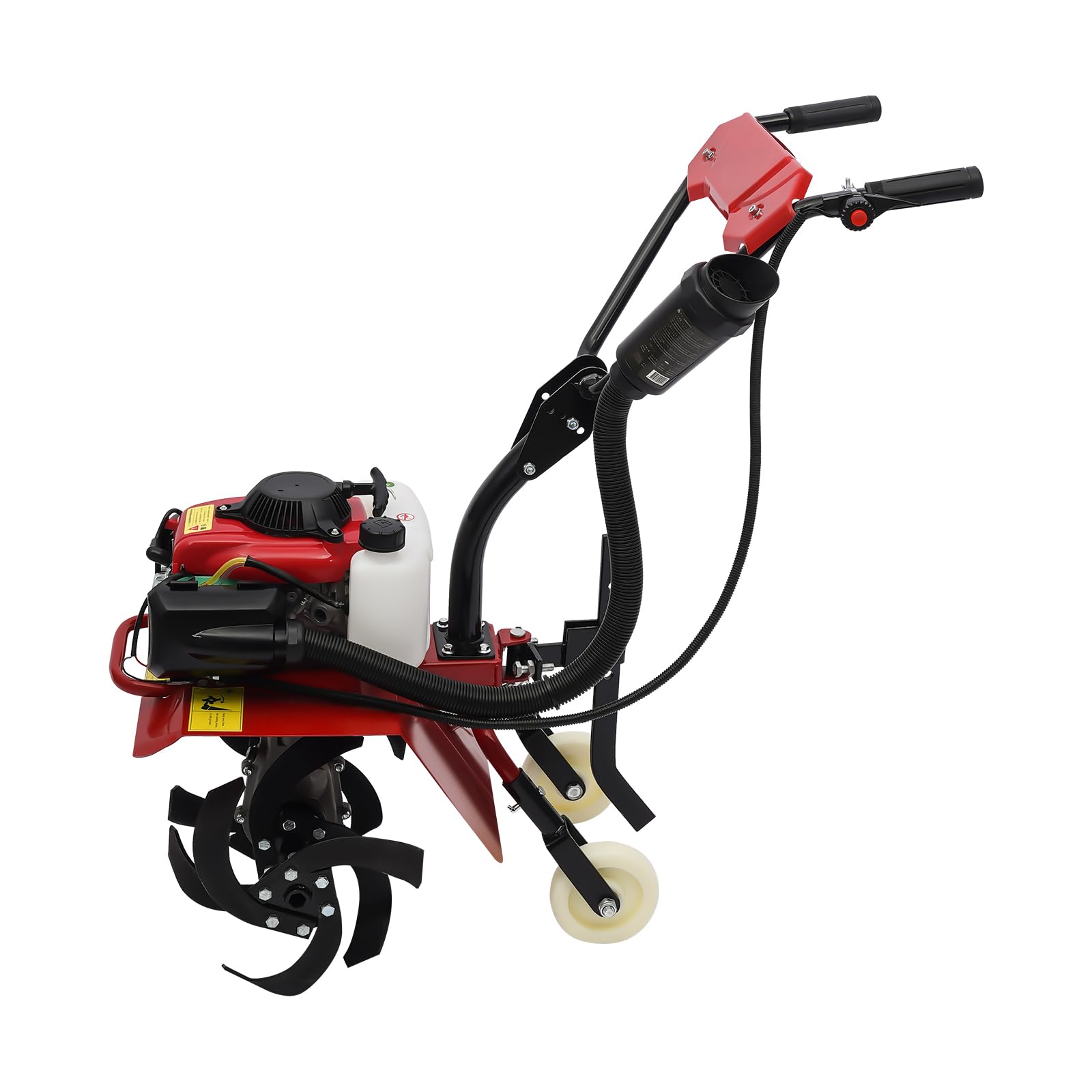 Gasoline 63cc Cultivator,Full-Size Front Tine Tiller Cultivator,Air-cooled 4-Stroke Engine, Tilling Width Up to 13.78 inch